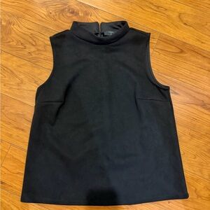 Tahari Faux Suede Black Sleeveless Women's Top